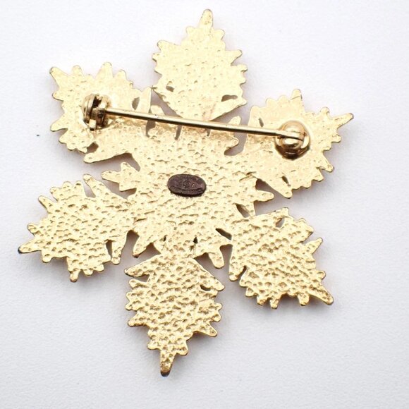 CHANEL CC Logo Bijou Snowflake Brooch 01A Gold France Vintage 30RL405 - Picture 5 of 7